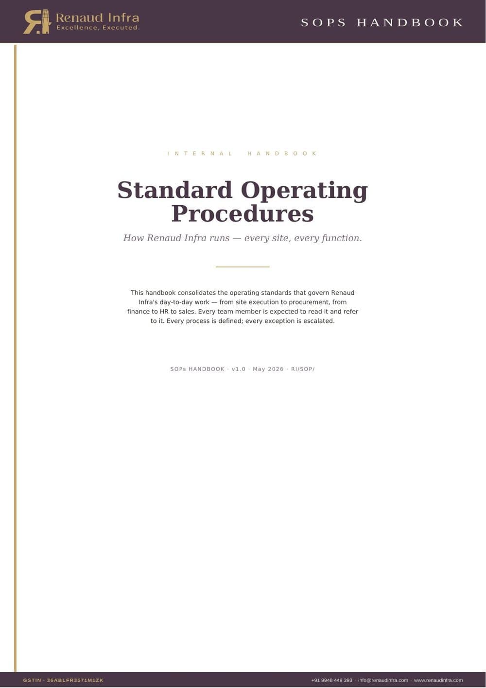SOPs Handbook — sample page